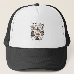 Tis Season Halloween Witch Pumpkin Skull_1 Trucker Hat