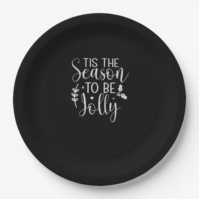 Tis Season Pumpkin Halloween Witch Hat Costume Paper Plate (Front)
