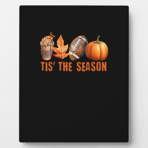 Tis Season Pumpkin Leaf Latte Fall Thanksgiving Fo Plaque