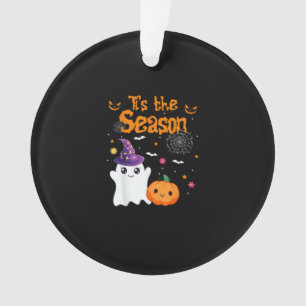 Tis Season Pumpkin Retro Groovy Vintage Halloween Ornament