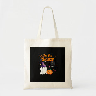 Tis Season Pumpkin Retro Groovy Vintage Halloween Tote Bag
