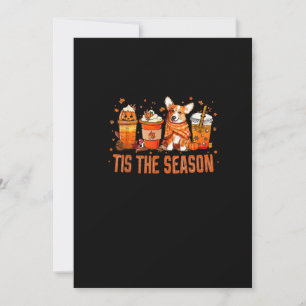 Tis Season Pumpkin Spice Latte Halloween Fall Coff Holiday Card