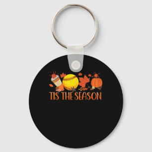 Tis Season Pumpkin Spice Latte Halloween Fall Coff Key Ring