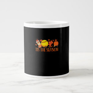 Tis Season Pumpkin Spice Latte Halloween Fall Coff Large Coffee Mug