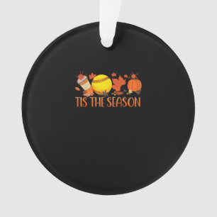 Tis Season Pumpkin Spice Latte Halloween Fall Coff Ornament