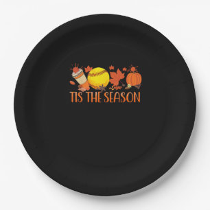 Tis Season Pumpkin Spice Latte Halloween Fall Coff Paper Plate