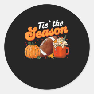 Tis Season Pumpkin Spice Latte Halloween Fall Foot Classic Round Sticker