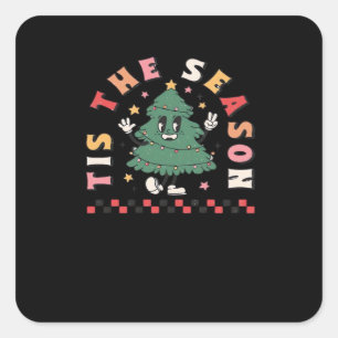 Tis Season Retro Halloween Spooky Season Fall Square Sticker