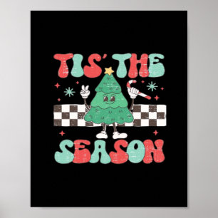 Tis Season Retro Womans Holiday Poster