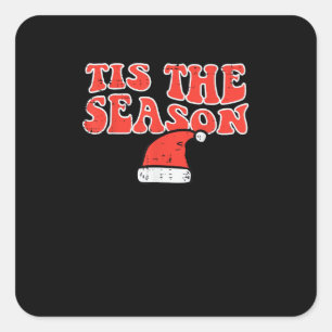 Tis Season Skeleton Pumpkin Halloween Square Sticker