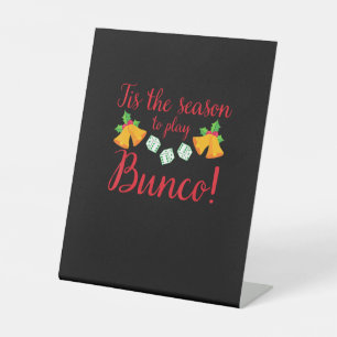 Tis Season To Play Bunco Christmas Holiday Dice Ga Pedestal Sign