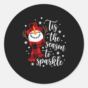 Tis Season To Sparkle Matching Family Classic Round Sticker
