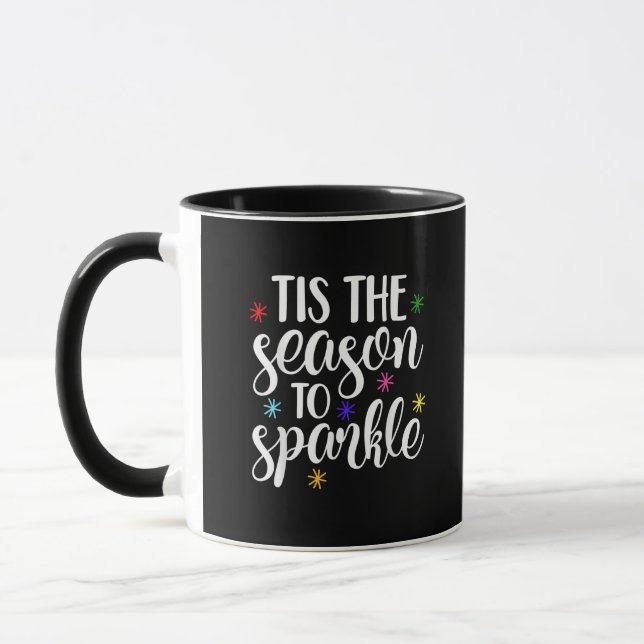 Tis Season To Sparkle Retro Classic Mug (Left)