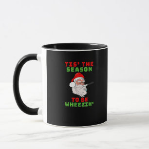 Tis Season To Wheezin Respiratory Christmas Design Mug