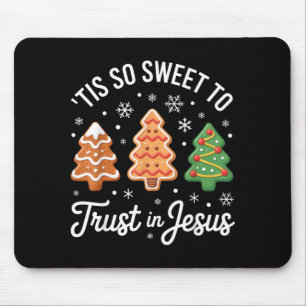 Tis So Sweet To Trust In Jesus - Festive Christian Mouse Pad