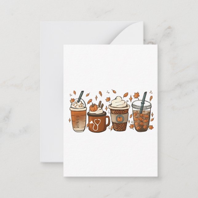 Tis the Latte Season Pumpkin Spice Coffee Autumn  Card (Front)