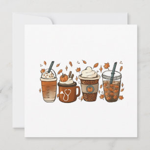 Tis the Latte Season Pumpkin Spice Coffee Autumn  Invitation