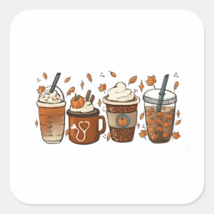 Tis the Latte Season Pumpkin Spice Coffee Autumn  Square Sticker