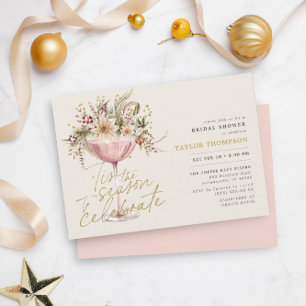Tis the Pale Pink Winter Bridal Shower  Invitation