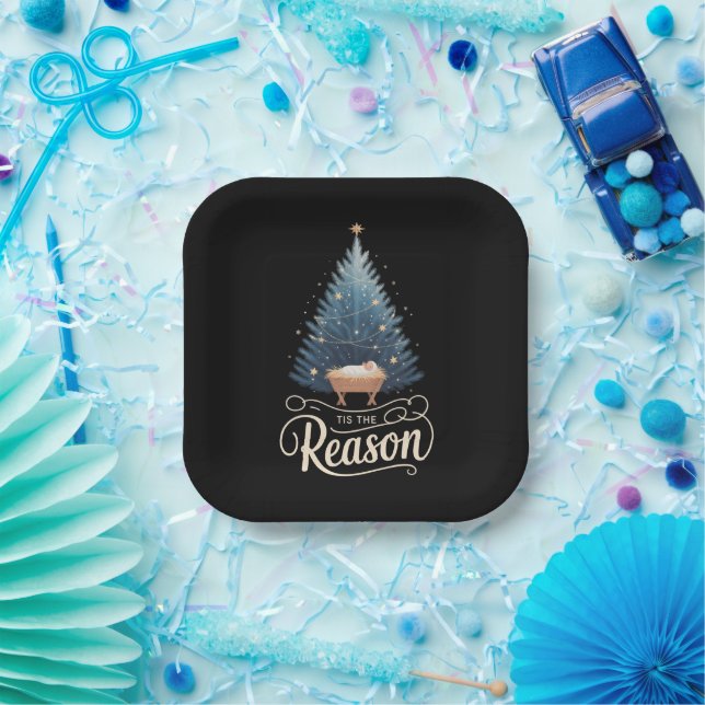 Tis The Reason Christian Religious Christmas Bible Paper Plate (Party)