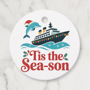 tis the sea-son Funny Cruising Family Matching Favour Tags