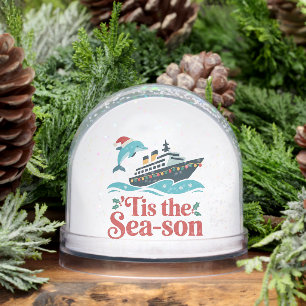 tis the sea-son Funny Cruising Family Matching  Snowglobe