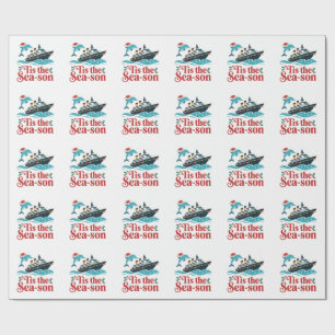 tis the sea-son Funny Cruising Family Matching  Wrapping Paper