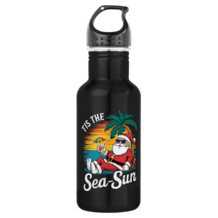 Tis The Sea Sun Santa Beach Christmas In Juy  532 Ml Water Bottle