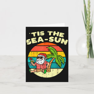 Tis The Sea Sun Santa Beach Summer Christmas In Ju Card