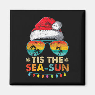 Tis The Sea Sun Santa Beach Summer Christmas In Ju Magnet