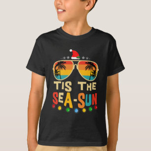 Tis The Sea Sun Santa Beach Summer Christmas In Ju T-Shirt
