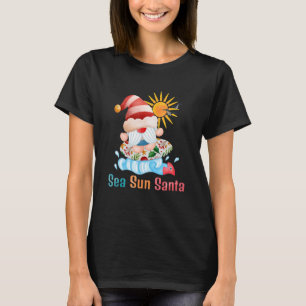 Tis The Sea Sun Santa Beach Summer Christmas In Ju T-Shirt