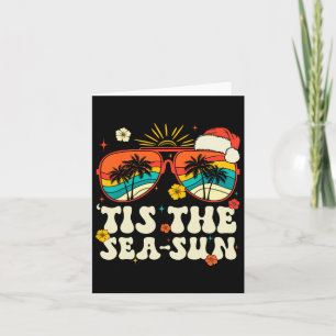 Tis The Sea Sun Santa Groovy Christmas In July Sum Card