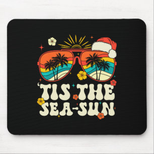 Tis The Sea Sun Santa Groovy Christmas In July Sum Mouse Pad