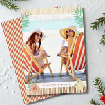 'Tis The Sea-sun Tropical Beach Summer Christmas<br><div class="desc">'Tis The Sea-sun Tropical Beach Summer Christmas Cards Foil Holiday Cards features your favourite photo surrounded by a fun beach themed frame of flip flops, palm leaves and flowers with a slightly retro vintage vibe with real foil accents. Personalise the fun modern hand lettered script typography by editing the text...</div>