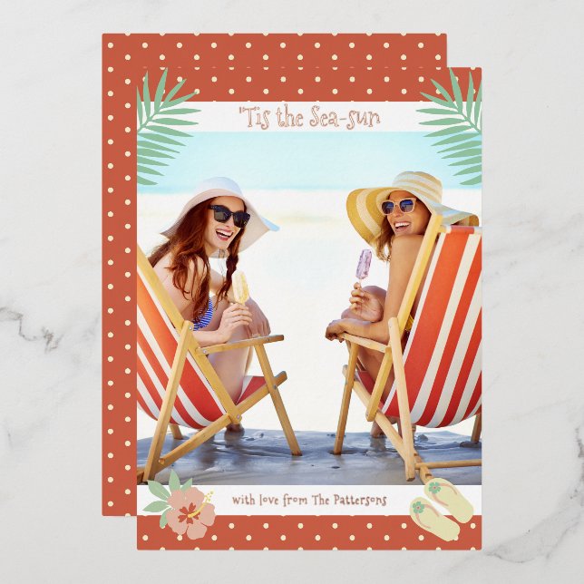 'Tis The Sea-sun Tropical Beach Summer Christmas (Front/Back)