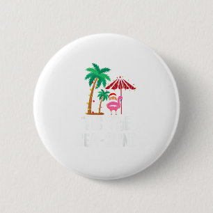 Tis The Sea-Sun Tropical Christmas Season Santa Fl 6 Cm Round Badge