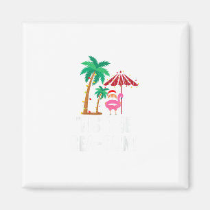Tis The Sea-Sun Tropical Christmas Season Santa Fl Magnet