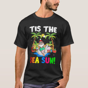 Tis The Sea-Sun X-Mas In July Santa Riding Unicorn T-Shirt