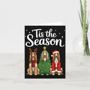 Tis The Season Afghan Hound Christmas Santa Dog Lo Card