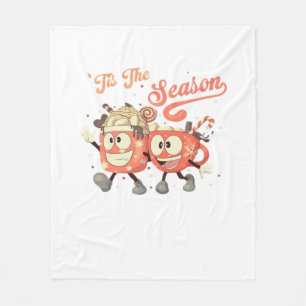 Tis The Season Art Treats With Retro Charm Fleece Blanket