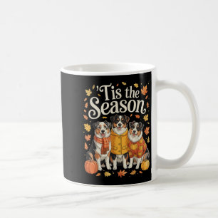 Tis The Season Australian Shepherd Fall Autumn Pum Coffee Mug