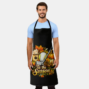 Tis The Season Autumn Golf Pumpkin Spice Coffee Apron