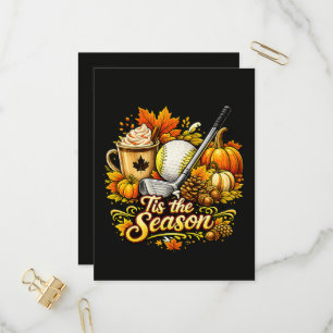Tis The Season Autumn Golf Pumpkin Spice Coffee Invitation Postcard