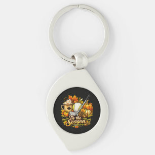 Tis The Season Autumn Golf Pumpkin Spice Coffee Key Ring