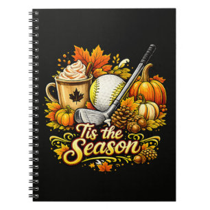 Tis The Season Autumn Golf Pumpkin Spice Coffee Notebook