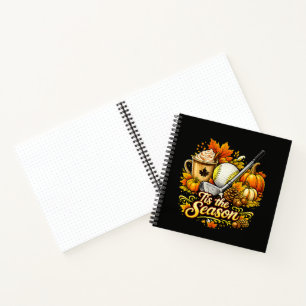 Tis The Season Autumn Golf Pumpkin Spice Coffee Notebook