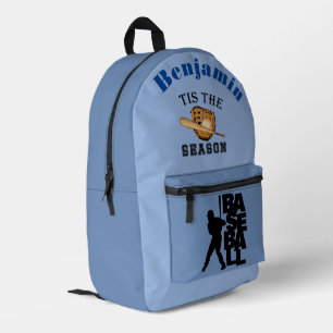 Tis' The Season - Baseball Player Silhouette Printed Backpack