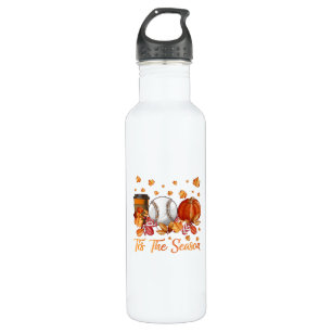 Tis The Season Baseball Pumpkin Autumn Fall Thanks 710 Ml Water Bottle