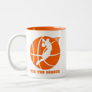 Tis The Season Basketball Slam Dunk Two-Tone Coffee Mug